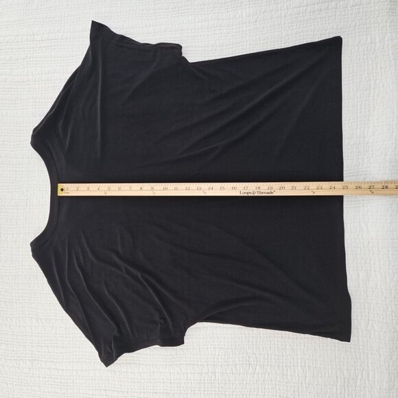 NEW Ann Klein Blouse Women's 2X Black V Neck Short Sleeve NWT Rivets Oversized - Picture 12 of 16